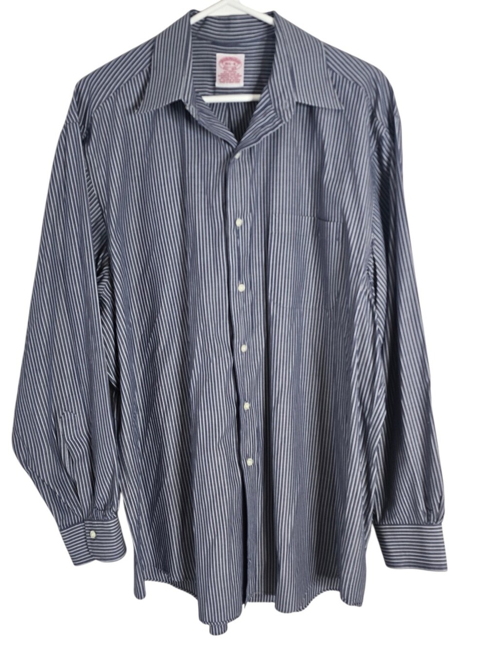 Brooks Brothers Classic Cotton Long Sleeve Button Front Striped Shirt Size 16.5